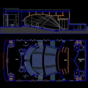 فایل اتوکد پلان ومقطع آمفی تئاتر